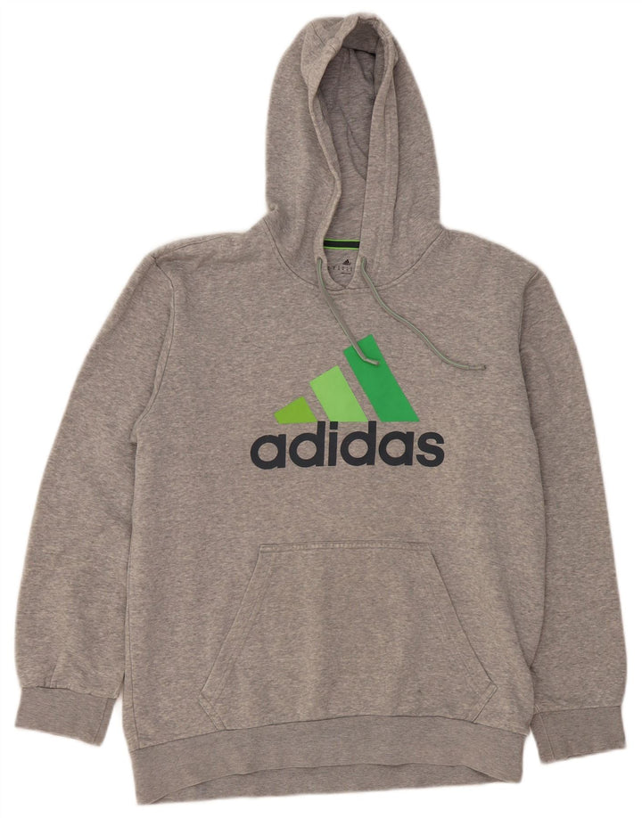 Pulover pentru bărbați Adidas Graphic Hoodie, gri mediu