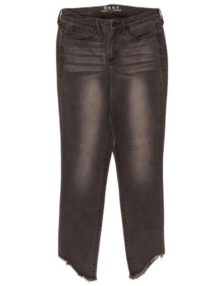 DKNY Blugi skinny Ludlow cu talie înaltă pentru femei W28 L26 bumbac negru