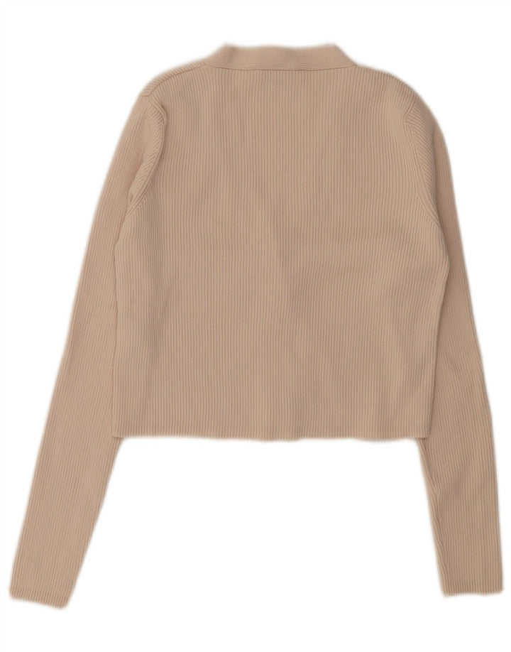 Top cardigan pentru femei Zara UK 12 Medium Beige Viscose