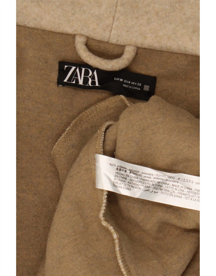 Pardesiu cu glugă pentru femei Zara UK 14 Medium Bej Poliester