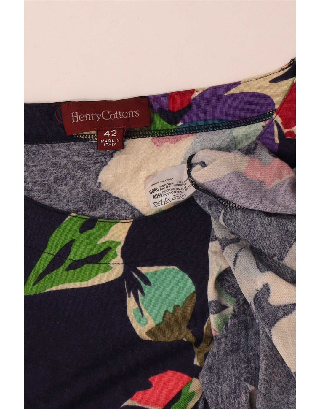 Henry Cottons Top pentru femei cu mânecă lungă IT 42 Medium Bleumarin Floral Viscose