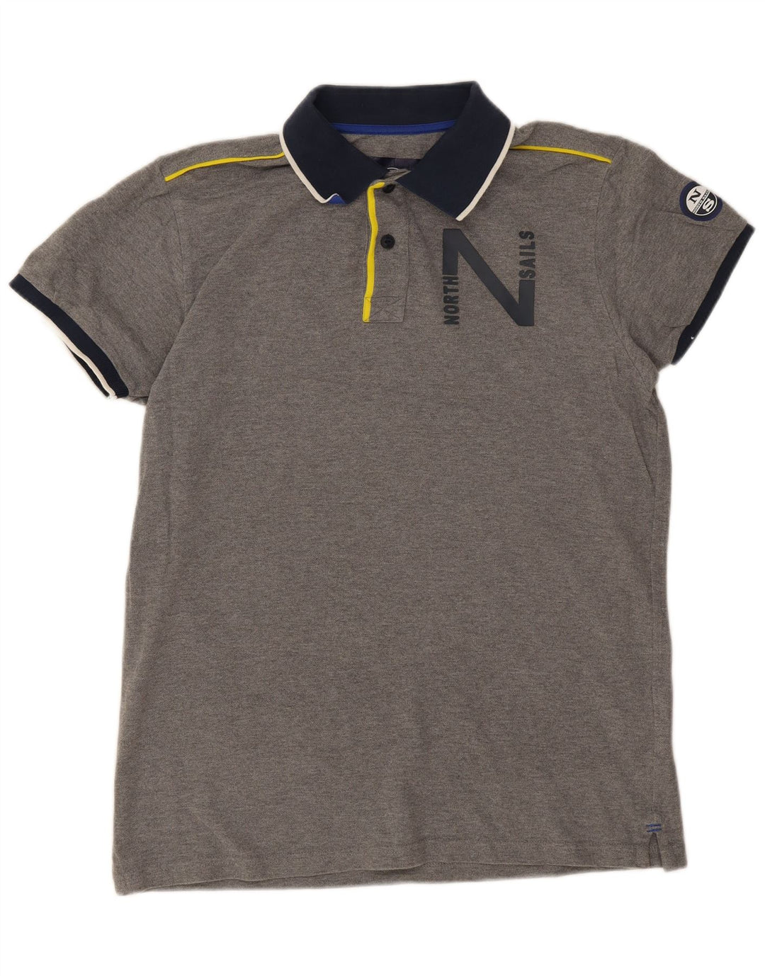 Tricou polo cu grafică North Sails pentru bărbați, bumbac gri mare