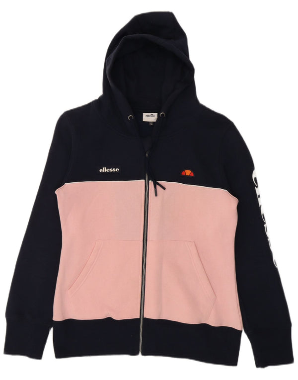 Pulover cu glugă cu fermoar pentru femei Ellesse UK 12 Medium Bleumarin Colorblock