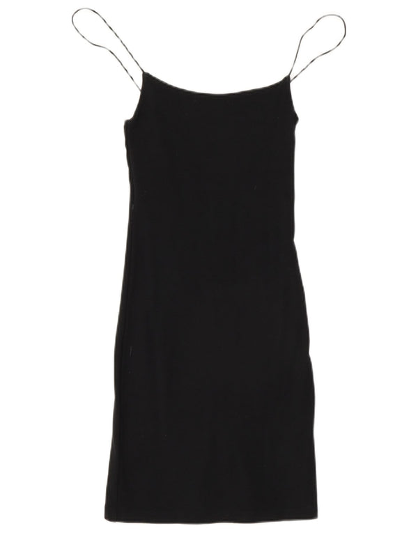 Rochie Slip Femei Zara UK 8 Mic Negru Bumbac