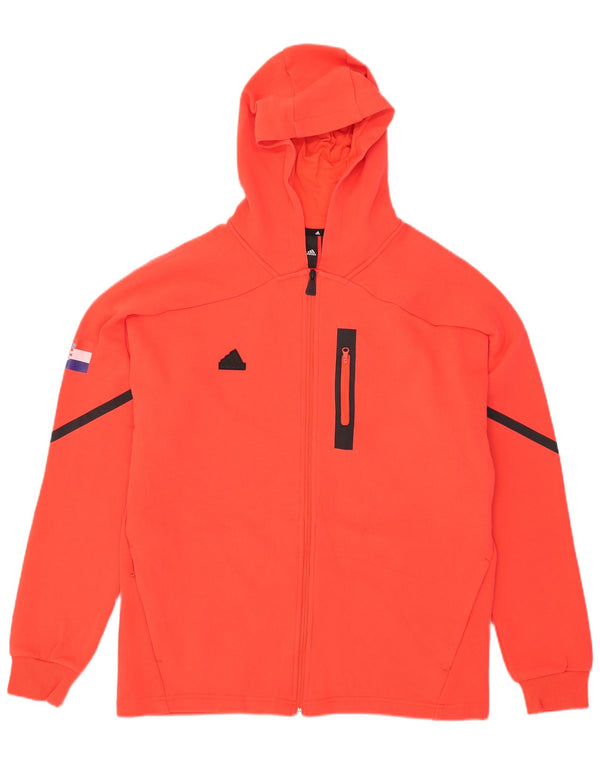 Pulover pentru bărbați Adidas Graphic Zip Hoodie XL, bumbac roșu