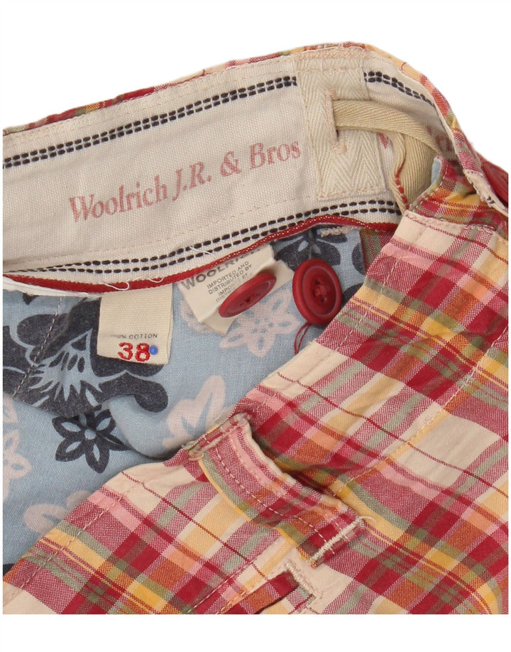 Pantaloni scurți chino pentru bărbați Woolrich W38 XL, bumbac cu carouri multicolore