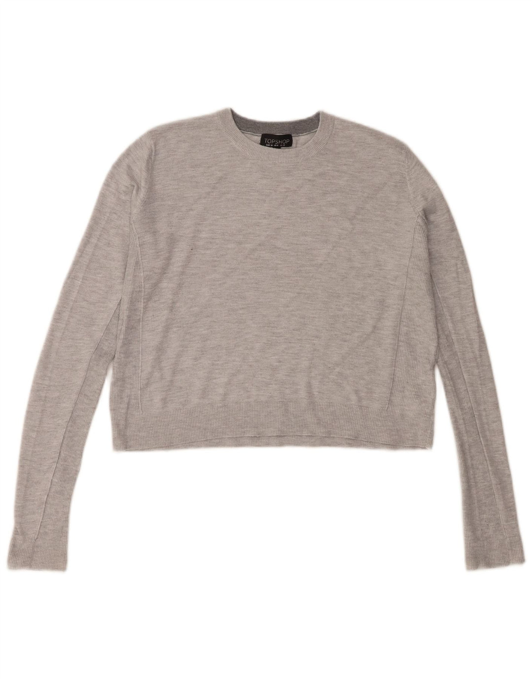 Pulover supradimensionat pentru femei Topshop cu decolteu triplu UK 10 mic gri