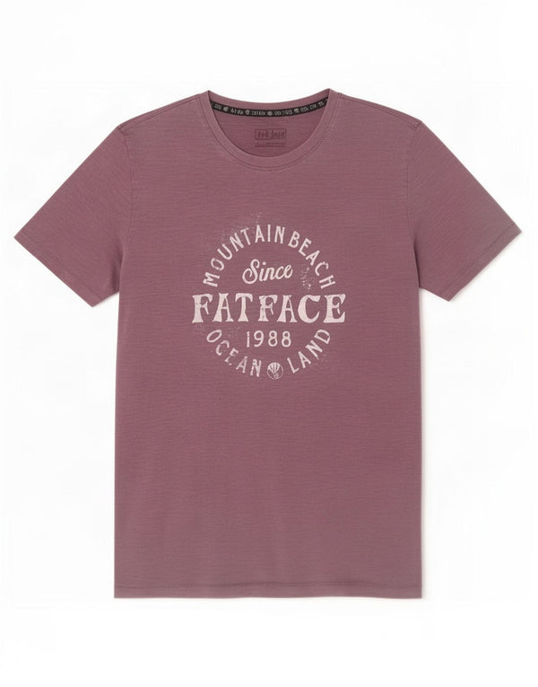 Tricou grafic pentru bărbați Fat Face Top din bumbac violet mediu
