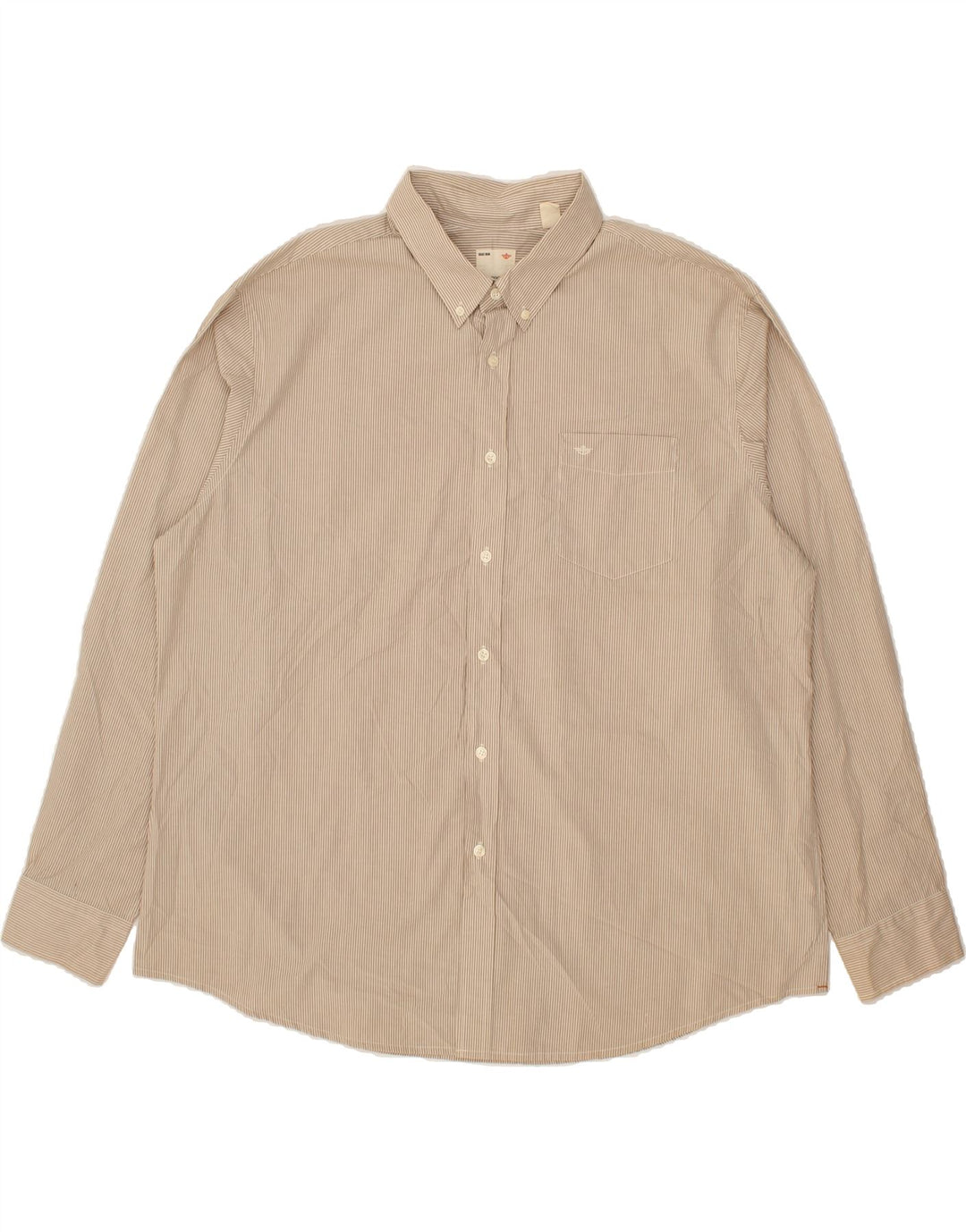 DOCKERS Mens Shirt 2XL Beige Pinstripe Cotton Vintage Dockers and Second-Hand Dockers from Messina Hembry 