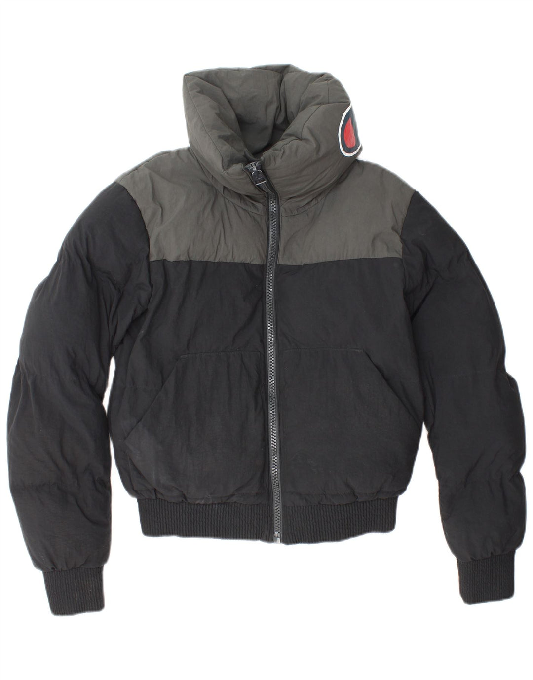 CHAMPION Jachetă căptușită cu grafică, cu formă lentă, pentru femei, UK 6 XS, negru, bloc de culoare