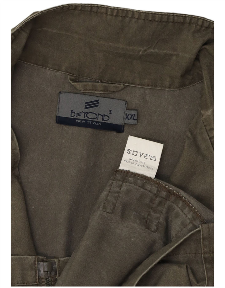 Beyond Mens Utility Gilet UK 44 2XL Kaki Bumbac