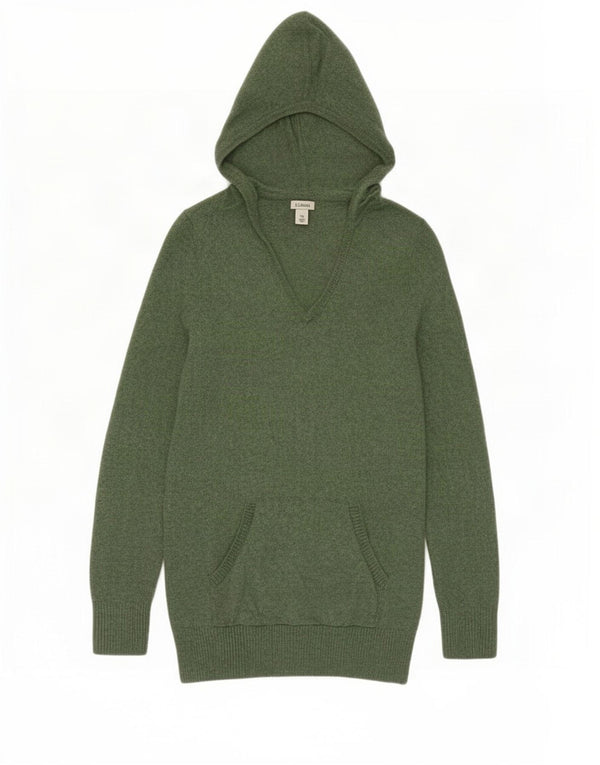 Pulover pentru femei L.L.Bean cu glugă cu paragate UK 6 XS Cașmir verde
