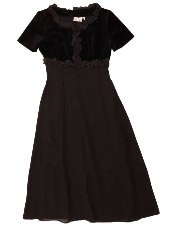 Rochie maxi vintage pentru femei cu volane în față IT 42 Medium Black