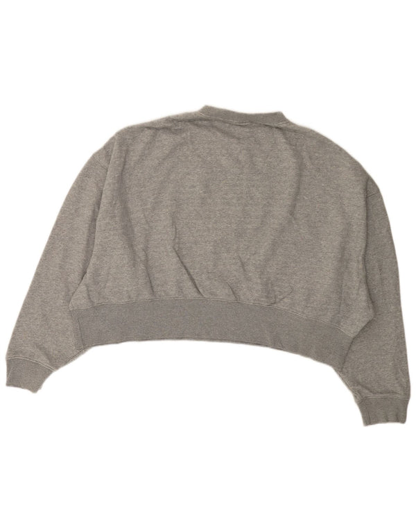 Pulover oversize crop NIKE pentru femei UK 14 bumbac gri mediu