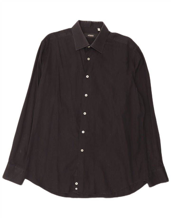 Cămașă pentru bărbați Ferre Mărimea 43 17 XL Bumbac negru