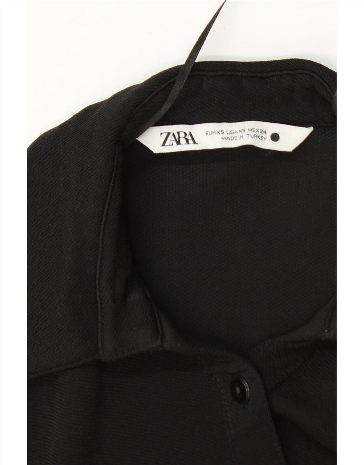 ZARA Womens Shirt UK 6 XS Black Vintage Zara and Second-Hand Zara from Messina Hembry 