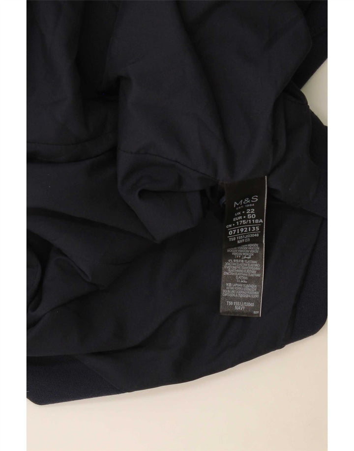 Jachetă pentru femei Marks & Spencer, cu 1 nasture, UK 22 3XL, bleumarin, poliester