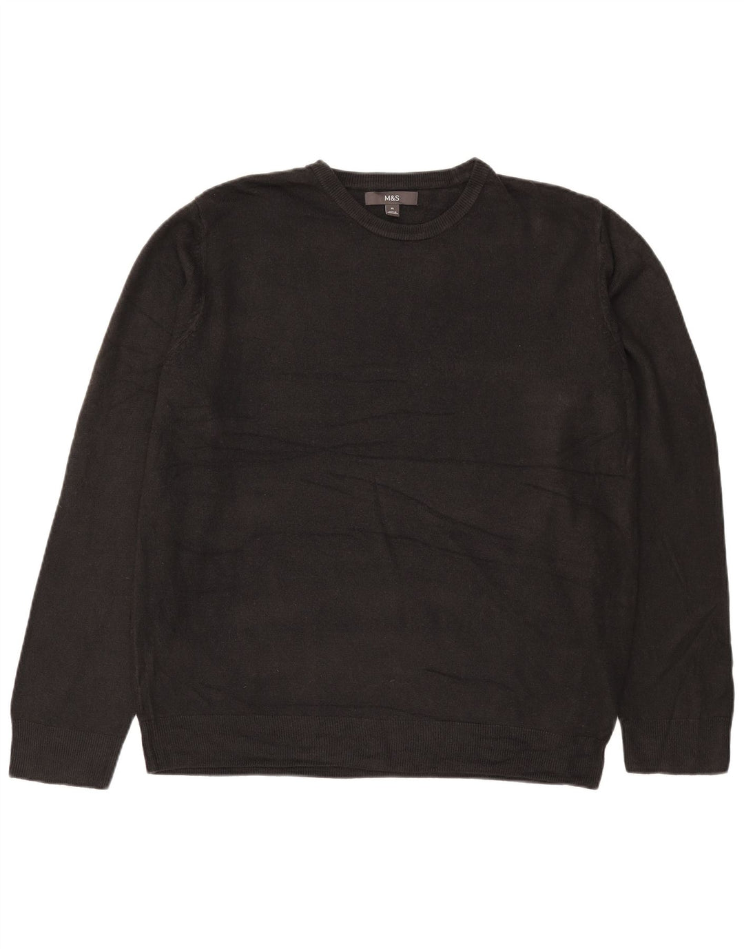 Pulover pentru bărbați Marks & Spencer cu gât roșu, XL, acrilic negru