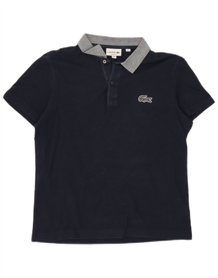 Tricou polo Lacoste pentru bărbați, cu formă regulată, mărimea 4, bumbac, albastru bleumarin mediu