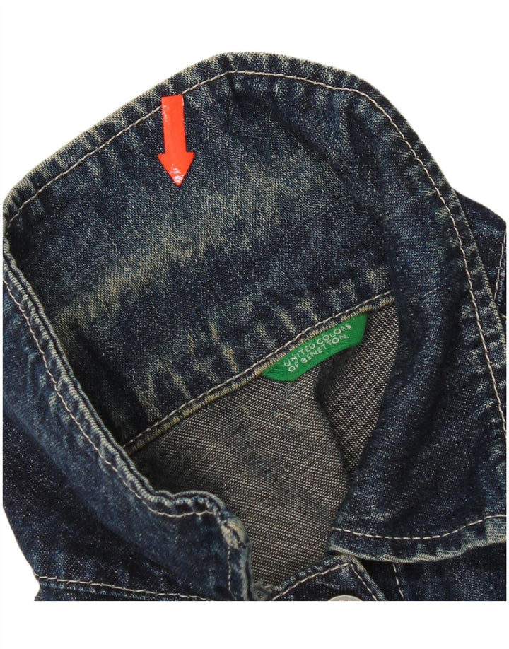 Jachetă de blugi pentru femei Benetton UK 10 Small Blue Bumbac