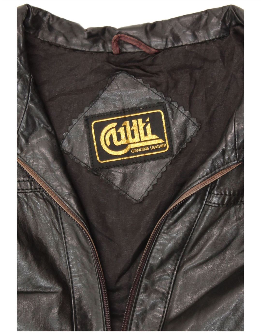 Jachetă de piele VINTAGE pentru femei UK 14 Medium Black Leather