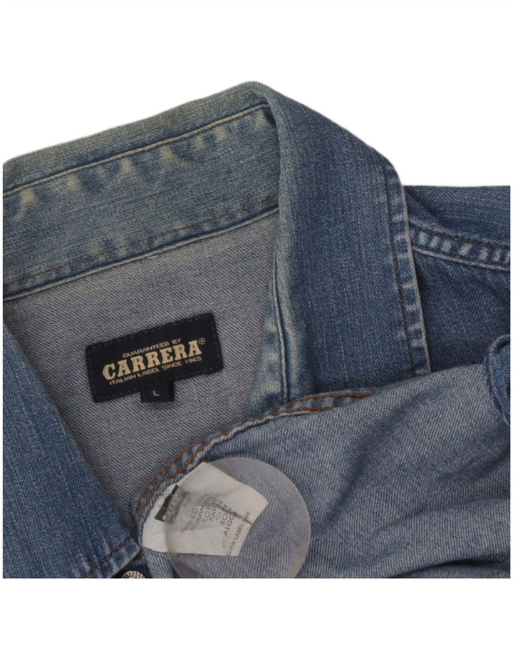 CARRERA Mens Denim Shirt Large Blue Cotton