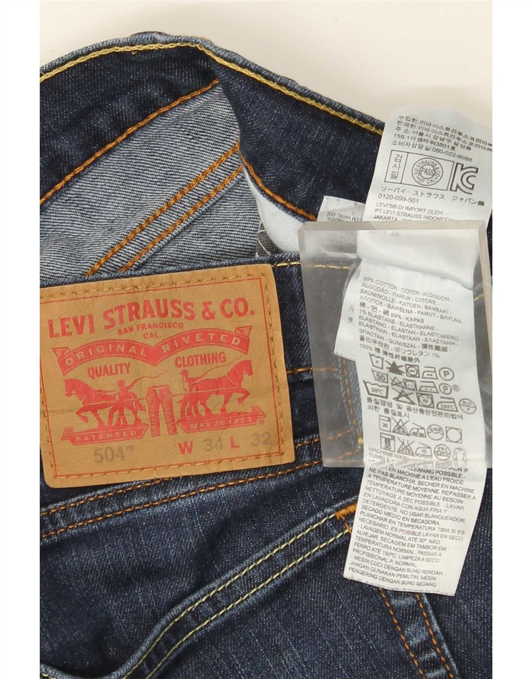Blugi drepti 504 pentru femei Levi's W34 L32 Bumbac albastru