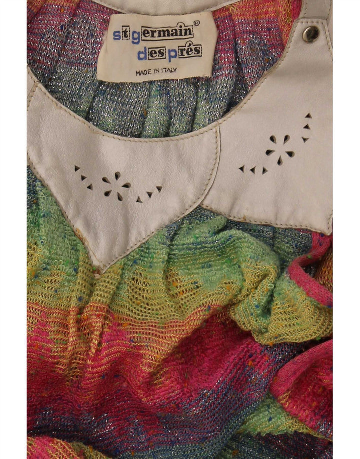 Rochie de bază fără mâneci vintage pentru femei UK 12 Medium, multicolore, în dungi