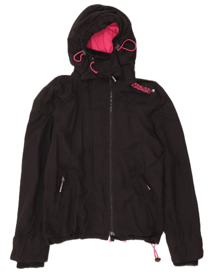 Superdry Windcheater Graphic Windbreaker Jacket pentru femei UK 14 Medium Black