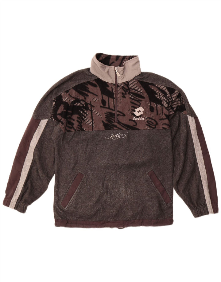 Pulover din lână Lotto pentru bărbați, cu fermoar, gri mediu