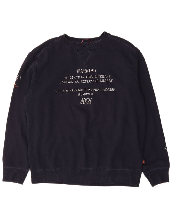 AVIREX Hanorac Grafic Jumper XL Bumbac bleumarin