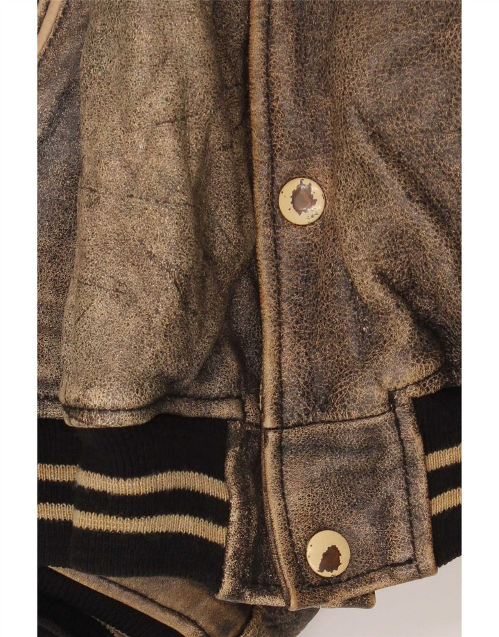 Jachetă de piele vintage pentru bărbați UK 42 XL maro