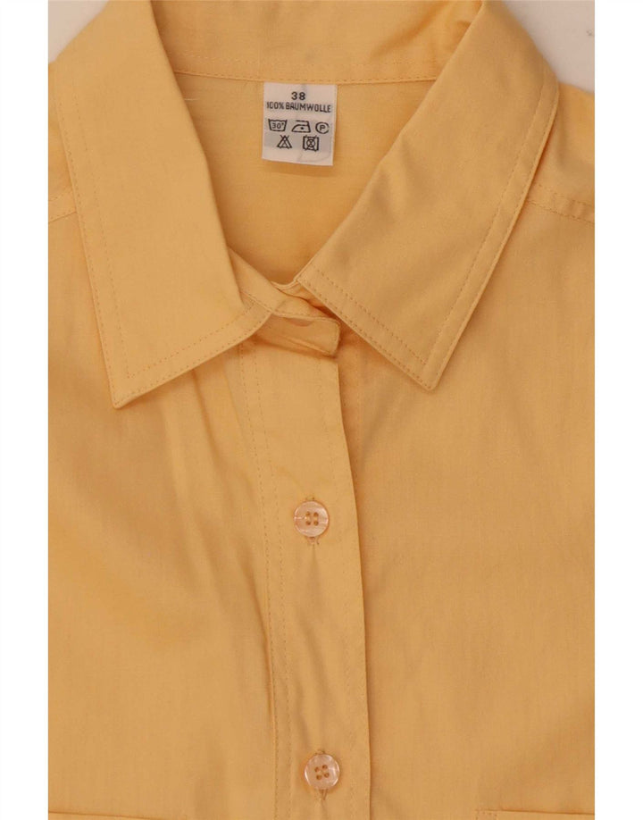 Cămașă vintage pentru femei, cu tăietură largă, EU 38, bumbac galben mediu