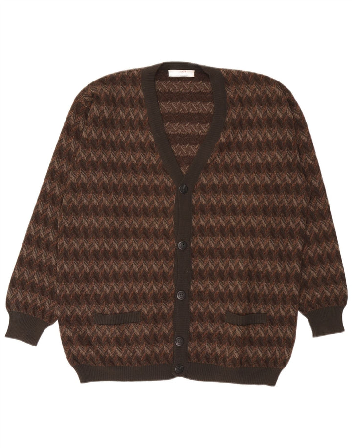 Cardigan pentru bărbați Bernardini Pulover mare maro geometric