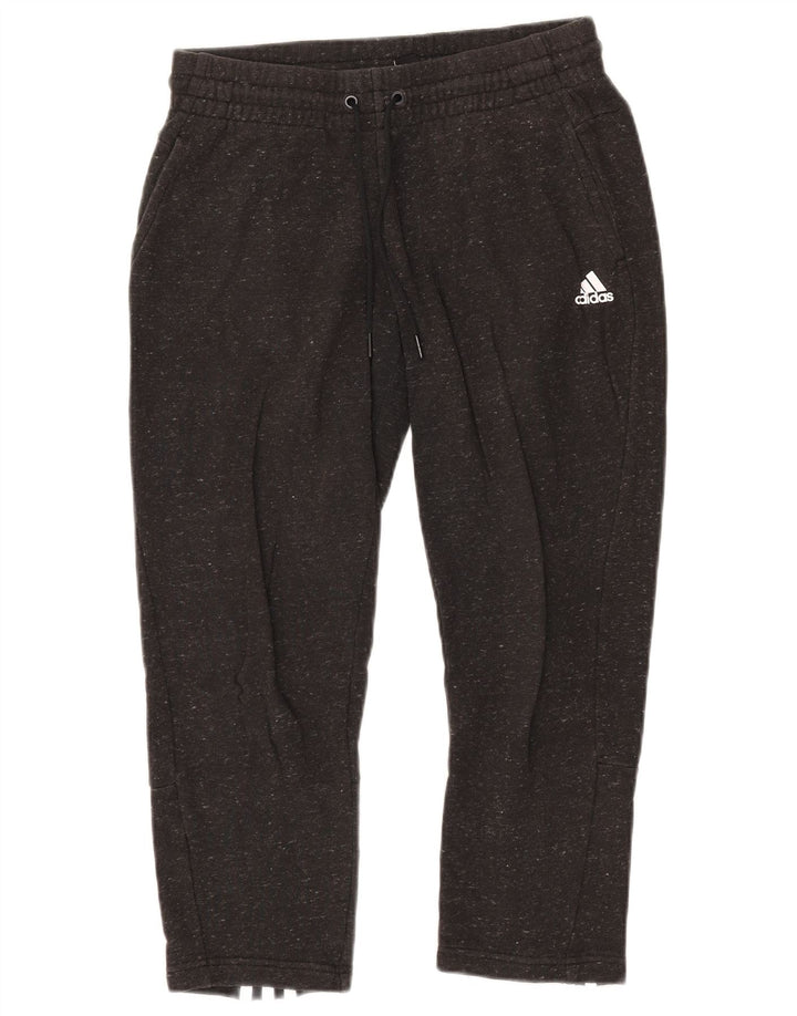 Pantaloni de trening ADIDAS Crop pentru femei Marea Britanie 12/14, bumbac cu pete gri mediu