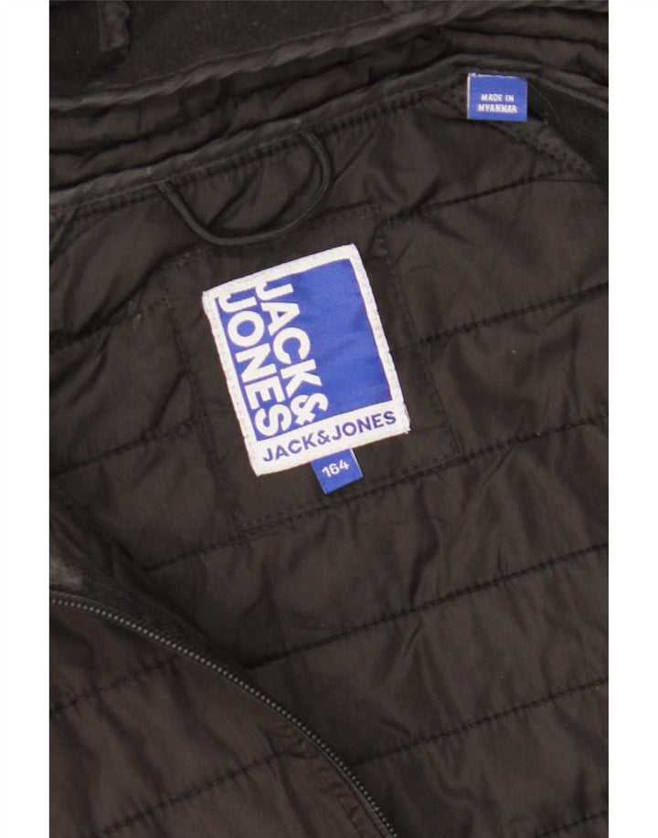Jack & Jones jachetă bomber cu glugă pentru băieți 13-14 ani, neagră