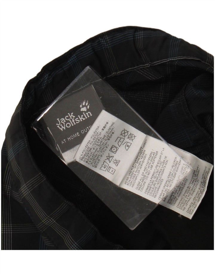 JACK WOLFSKIN Pantaloni scurți cargo pentru băieți 12-13 ani W26 poliester cu carouri negru