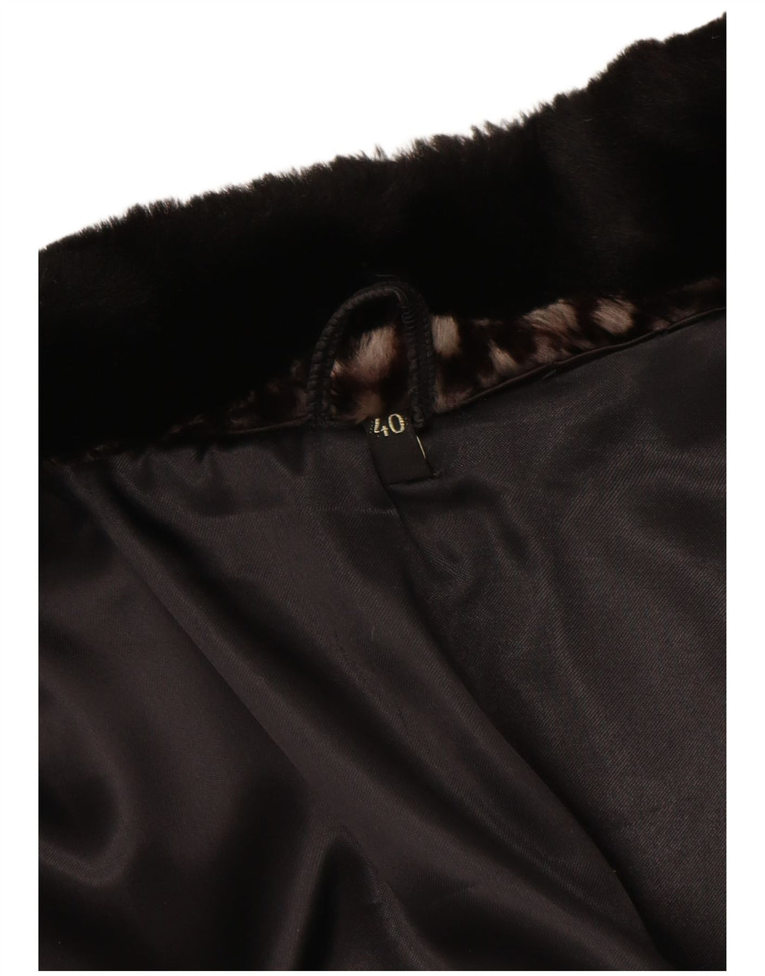 VINTAGE Pardesiu de blană artificială pentru femei EU 40 Maro Mediu Geometric