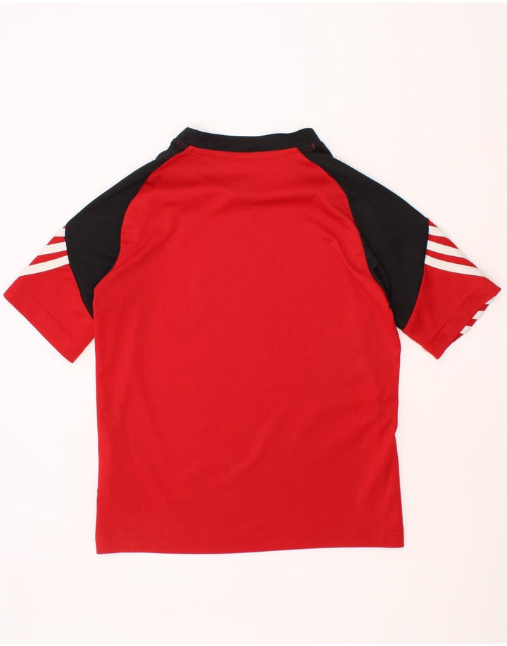 ADIDAS Boys Climalite Graphic T-Shirt Top 9-10 Years Medium Red Vintage Adidas and Second-Hand Adidas from Messina Hembry 