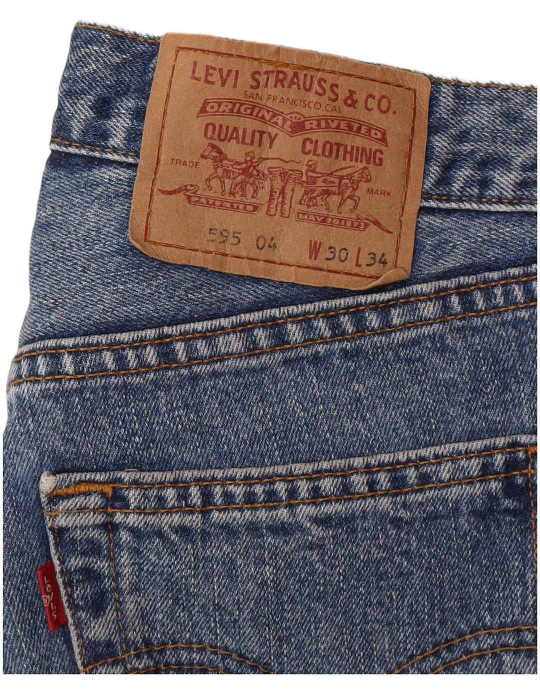 Blugi drepti 595 pentru femei Levi's L30 L34 Bumbac albastru