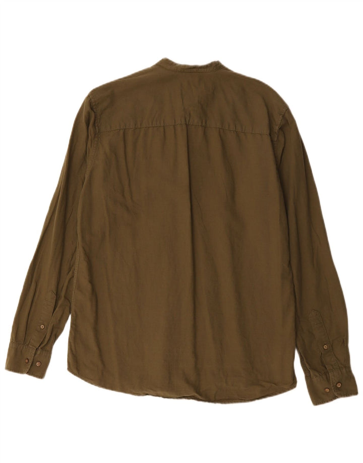 Cămașă Jack & Jones Premium pentru bărbați, subțire, bumbac mediu kaki