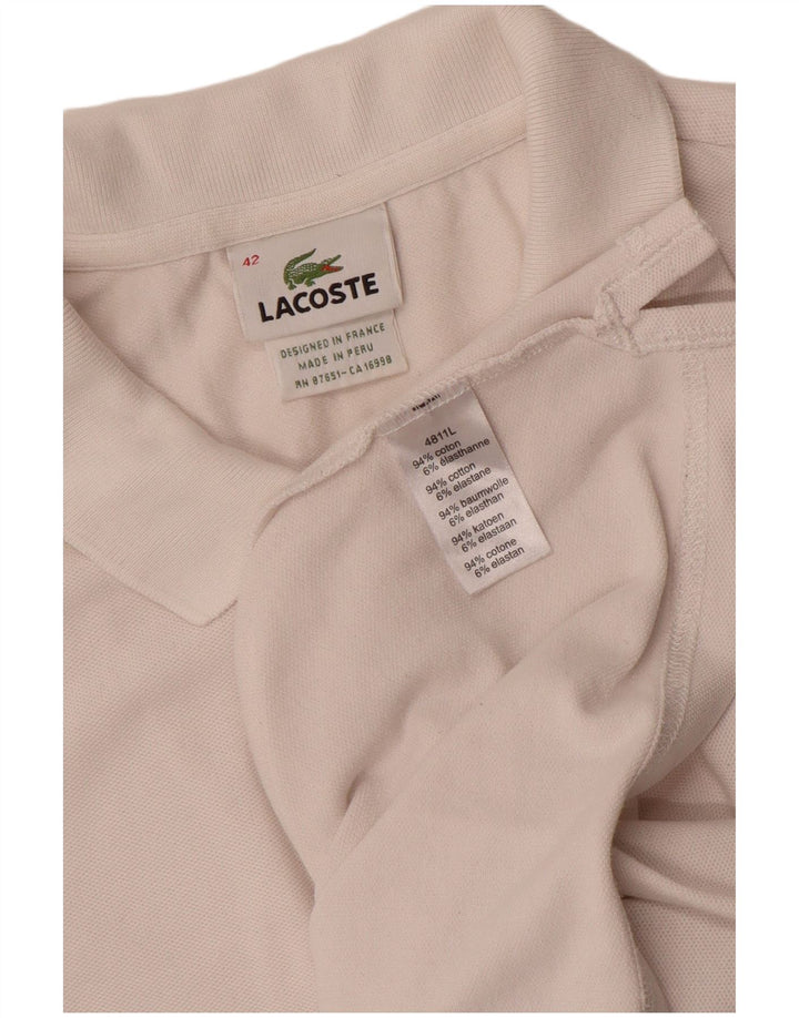 Tricou polo Lacoste pentru femei Mărimea 42 Bumbac alb mare