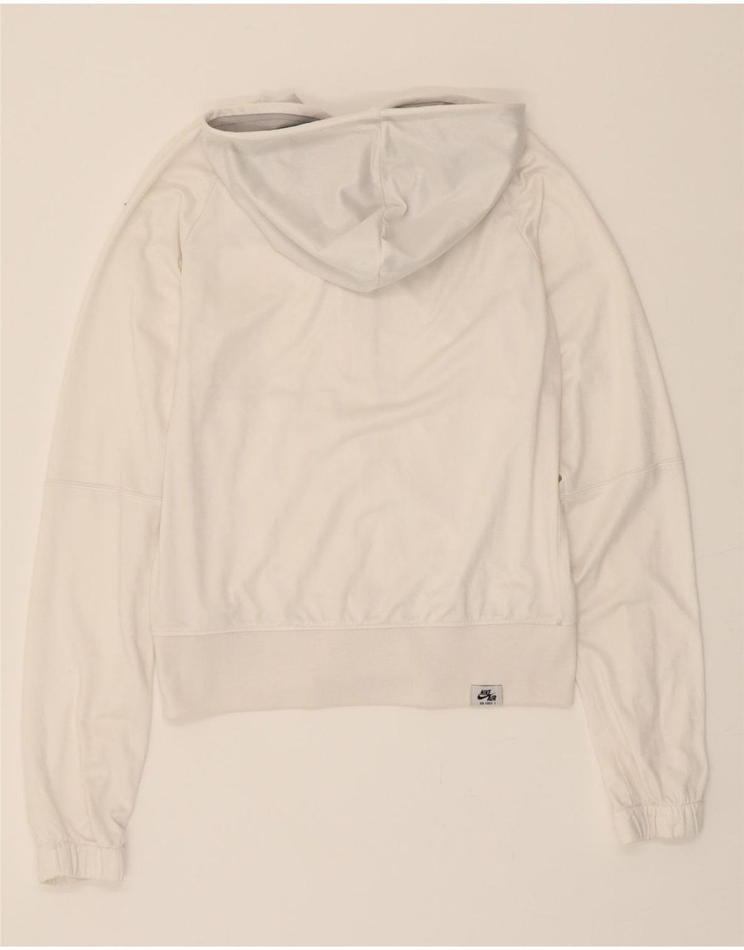 NIKE Womens Zip Hoodie Sweater UK 14 Large White Vintage Nike and Second-Hand Nike from Messina Hembry 