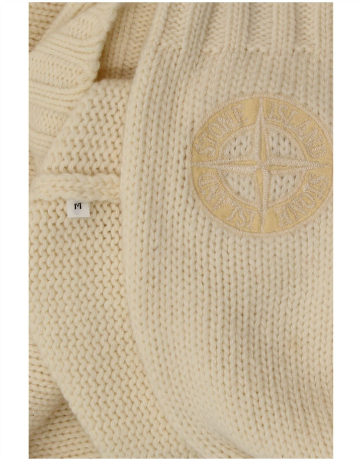 Pulover cu decolteu în V pentru bărbați Stone Island, bej mediu
