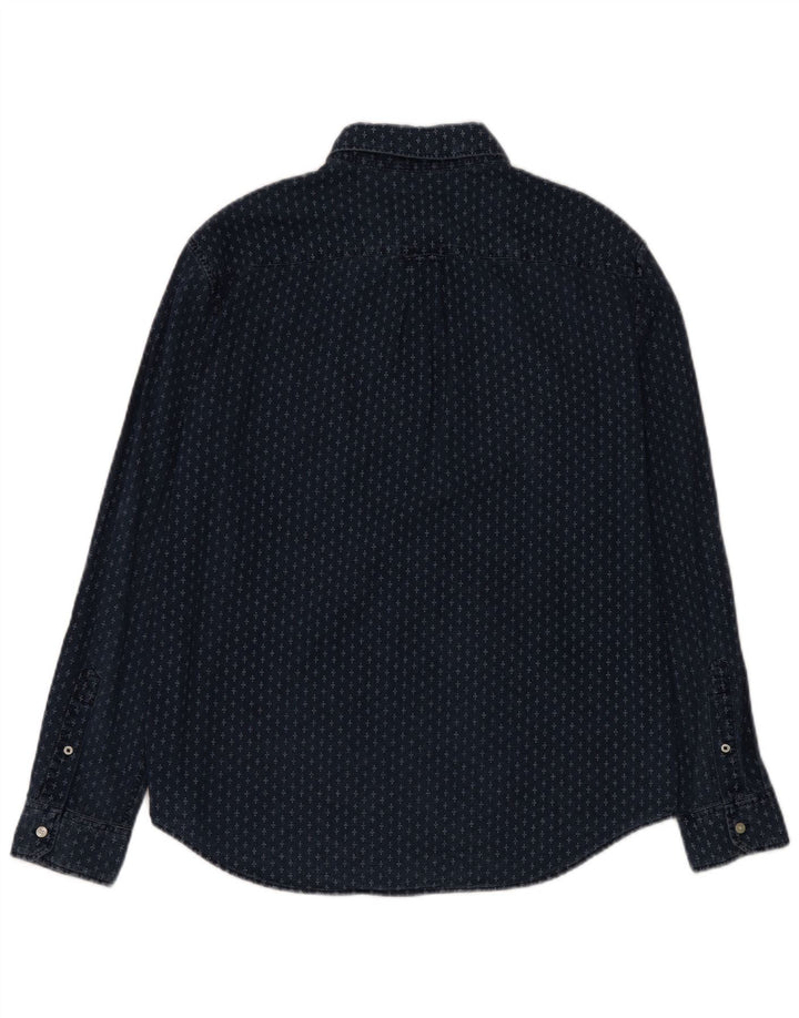 Cămașă pentru bărbați American Eagle Classic Fit, mare, albastru, bumbac cu pete