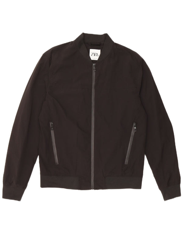 Bomber pentru bărbați ZARA UK 40, mare, negru, nailon