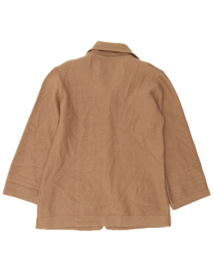 Pulover cardigan pentru femei VINTAGE UK 14 Lână maro medie