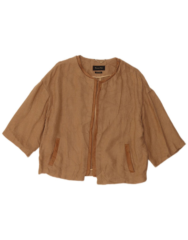 Massimo Dutti Jachetă pentru femei cu mâneci 3/4 deschise, UK 16, in maro mare