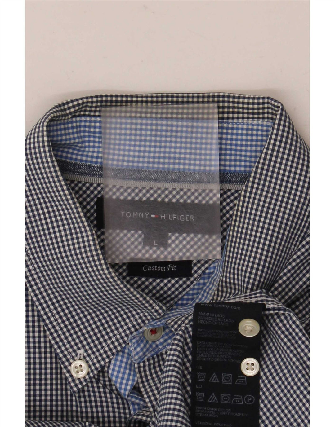 Cămașă personalizată pentru bărbați Tommy Hilfiger, mare, albastru, din bumbac