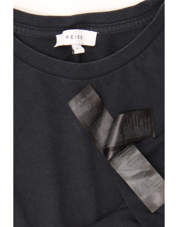 Tricou pentru bărbați Reiss Top mare din bumbac negru